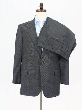 Tom James 46L 40x29 Gray Full Suit 2-Button Solid R926